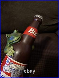 Rare 1995 Bud Budweiser Beer Bottle Frog Tap Handle 10