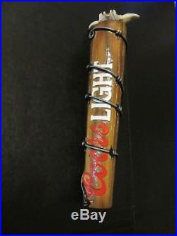 Rare Coors Light Bull Skull Barbed Wire Fence Post 3d Figural Beer Tap Handle