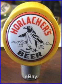 Rare Horlacher Beer Ball Tap Knob / Handle With Penguin Allentown Pa Brewing