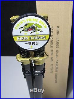 Rare Kirin Ichiban Dual Samurai Sword beer tap Handle bar keg Lager Light Katana