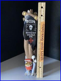 Rare Mission Brewery Shipwrecked Double Ipa Beer Tap Handle Bar Lot Skull