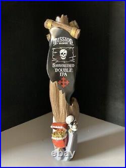 Rare Mission Brewery Shipwrecked Double Ipa Beer Tap Handle Bar Lot Skull
