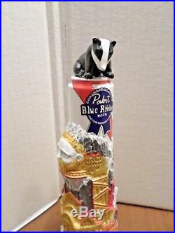 Rare PBR Pabst Blue Ribbon Badger Nice 10 Draft Beer Keg Tap Handle