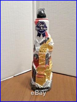 Rare PBR Pabst Blue Ribbon Badger Nice 10 Draft Beer Keg Tap Handle