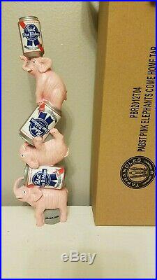 Rare PBR Pabst Blue Ribbon Pink Elephants NOS Art 11.5 Draft Beer Tap Handle