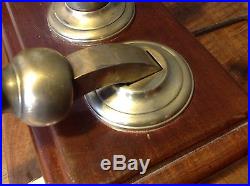 Rare Set Of 5 Brass Pub Bar Beer Pulls With Porcelain Handles And 5 Brass Taps