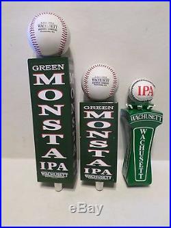 Rare Set of 3 Boston Red Sox Baseball Green Monsta Beer Keg Tap Handle Sign