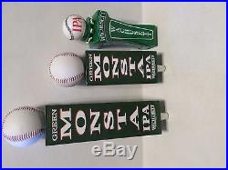 Rare Set of 3 Boston Red Sox Baseball Green Monsta Beer Keg Tap Handle Sign