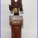 Rare VTG Wood SHINER BOCK BEER TAP HANDLE SPOETZL TEXAS FIGURAL RAM'S HEAD