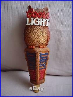 Rare Vintage Coors Light Barn Owl Beer Tap Handle 10.5