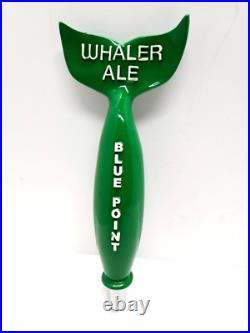 Rare Vintage Whaler Ale Blue Point Green Whale Tail 10 Draft Beer Tap Handle