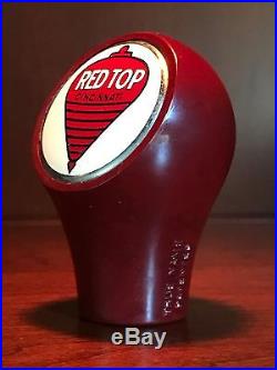 Red Top Beer Ball Tap Knob Cincinnati Ohio Handle Marker OH