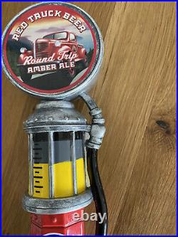 Red Truck FILL'ER Collector Beer Tap Handle Gas Pump Vintage 12 Tall