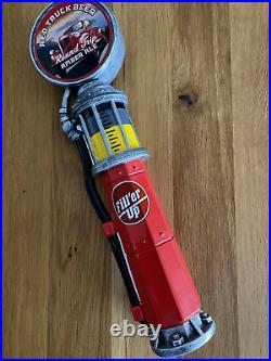 Red Truck FILL'ER Collector Beer Tap Handle Gas Pump Vintage 12 Tall