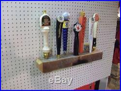 Rustic barn wood 7 beer tap handle display shelf