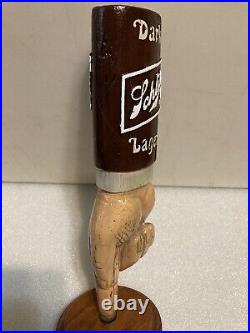 SCHLITZ DARK LAGER POINTED FINGER draft beer tap handle. WISCONSIN