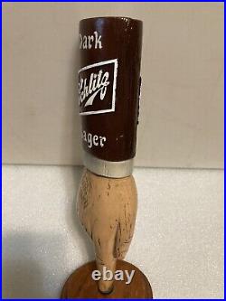 SCHLITZ DARK LAGER POINTED FINGER draft beer tap handle. WISCONSIN