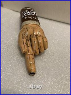 SCHLITZ DARK LAGER POINTED FINGER draft beer tap handle. WISCONSIN