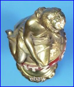 SCHLITZ RARE Gold Lady Sitting On Top of the World Globe Beer Tap Handle with BASE