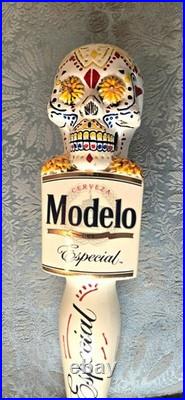 SET OF 3 Rare Modelo Especial Sugar Skull Beer Draft Tap Handle 10 1/4