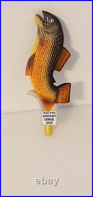 Scarce Beauty Trout River Chocolate Oatmeal Stout Fish 11 Draft Beer Tap Handle