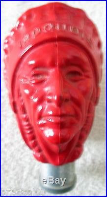 Scarce early Iroquois Indian Head Beer Tap Keg Handle Knob Buffalo NY excellent