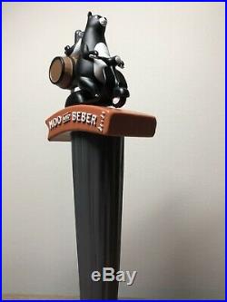 Scooter Riding Bear And Bird Beer Barrel Rare Figural Beer Tap Handle