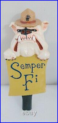 Semper Fi Bad Ass Marine Bulldog 9 Draft Beer Tap Handle