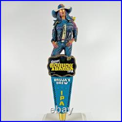 Shiner Texhex IPA Bruja's Brew Witch Figural cow girl LED eyes beer tap handle