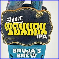 Shiner Texhex IPA Bruja's Brew Witch Figural cow girl LED eyes beer tap handle