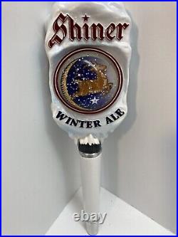 Shiner winter ale beer tap handle reindeer snow globe new? Super Rare Free Ship