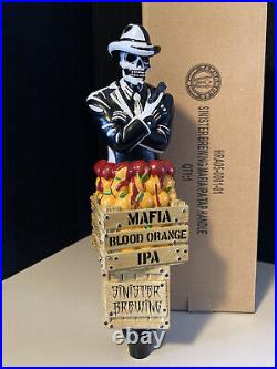 Sinister Brewing Beer Tap Handle Mafia Blood Orange IPA Skeleton Skull Gangster