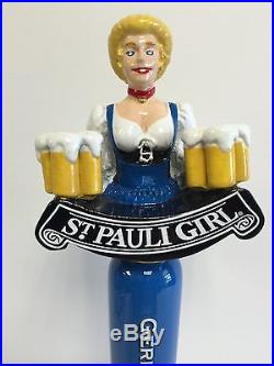 St. Pauli Girl Germanys Fun Loving Beer Tap Handle 13 Tall VGC (mint) & F/S