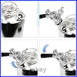 Stainless 2.5 Gallon/10 L Cleaning Keg, Beer Line Cleaning Kit with 2 D Coupler