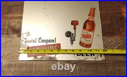 Sunshine Premium Beer Sign Mirror 1950's Bottle Tap Handle