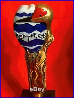 Super Rare RED TOP RYE Bird Figural Beer Tap Handle / Colorful NOS Beauty