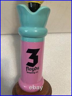 THREE FLOYDS GUMBALL HEAD SMOKING CAT Draft beer keg tap handle. INDIANA. Rare