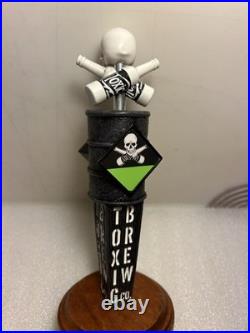 TOXIC BREW COMPANY TOXIC RADIOACTIVE WASTE BARREL & SKULL beer tap handle. OHIO