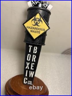 TOXIC BREW COMPANY TOXIC RADIOACTIVE WASTE BARREL & SKULL beer tap handle. OHIO