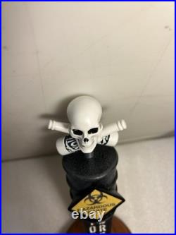 TOXIC BREW COMPANY TOXIC RADIOACTIVE WASTE BARREL & SKULL beer tap handle. OHIO