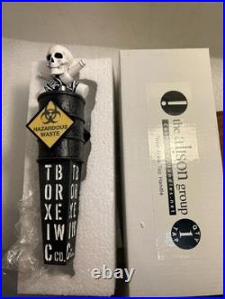 TOXIC BREW COMPANY TOXIC RADIOACTIVE WASTE BARREL & SKULL beer tap handle. OHIO