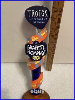 TROEGS BREWING GRAFFITI HIGHWAY IPA draft beer tap handle. HERSHEY, PENNSYLVANIA