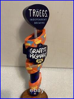 TROEGS BREWING GRAFFITI HIGHWAY IPA draft beer tap handle. HERSHEY, PENNSYLVANIA