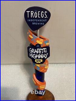 TROEGS BREWING GRAFFITI HIGHWAY IPA draft beer tap handle. HERSHEY, PENNSYLVANIA