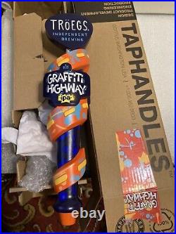 TROEGS BREWING GRAFFITI HIGHWAY IPA draft beer tap handle. HERSHEY, PENNSYLVANIA