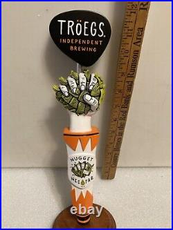 TROEGS BREWING NUGGET NECTAR IPA draft beer tap handle. HERSHEY, PENNSYLVANIA