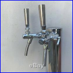 Tap Tower Double self closing Faucet flow adjuster Steel handles corny beer keg