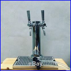 Tap Tower Double self closing Faucet flow adjuster Steel handles corny beer keg