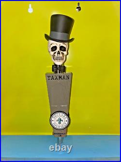 Taxman Brewing BEER Tap Handle NIB 13 Skull Top Hat GOLD Standard INDIANA Brew
