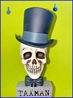 Taxman Brewing BEER Tap Handle NIB 13 Skull Top Hat GOLD Standard INDIANA Brew